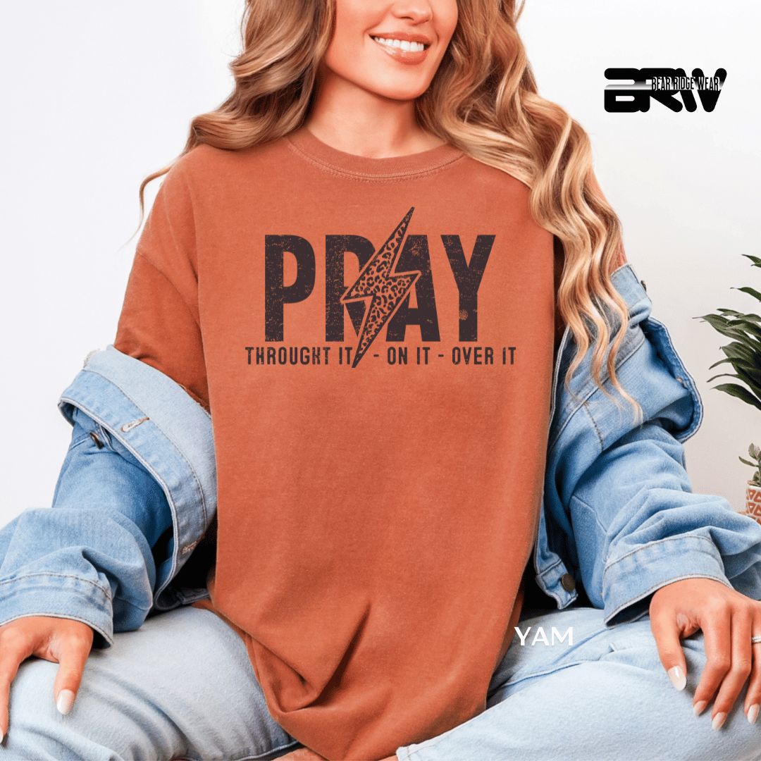 'Pray-Thought it On It' Faith Tee, Color: Yam, Size: 2XL