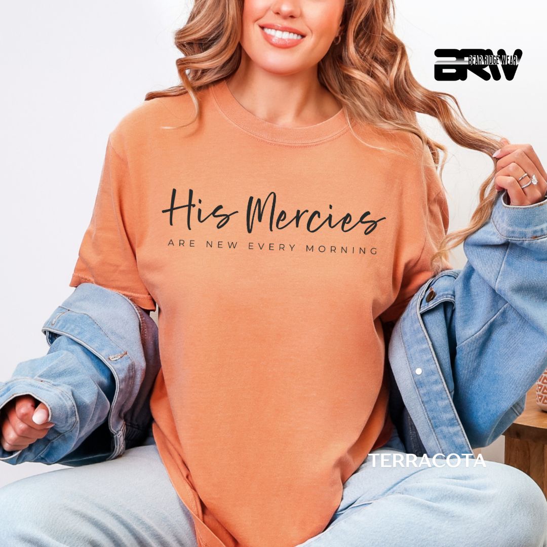 'His Mercies-Black' Faith Tee