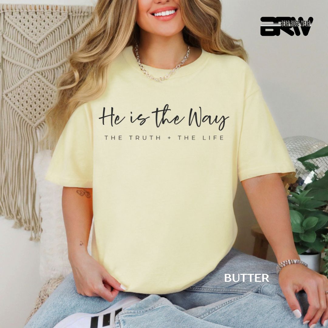 'He Is The Way-Black' Faith Tee