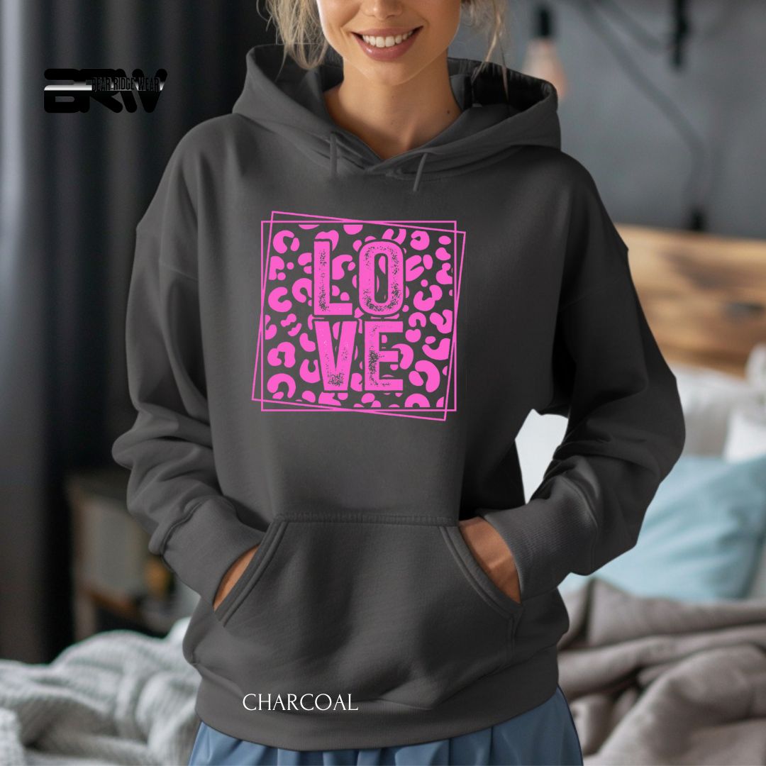 'Love-Pink Leopard' Valentine's Day Hoodies