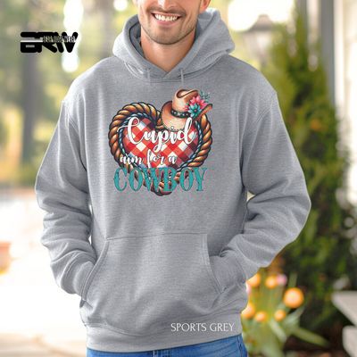 'Cupid Aim For A Cowboy' Valentine's Day Hoodies