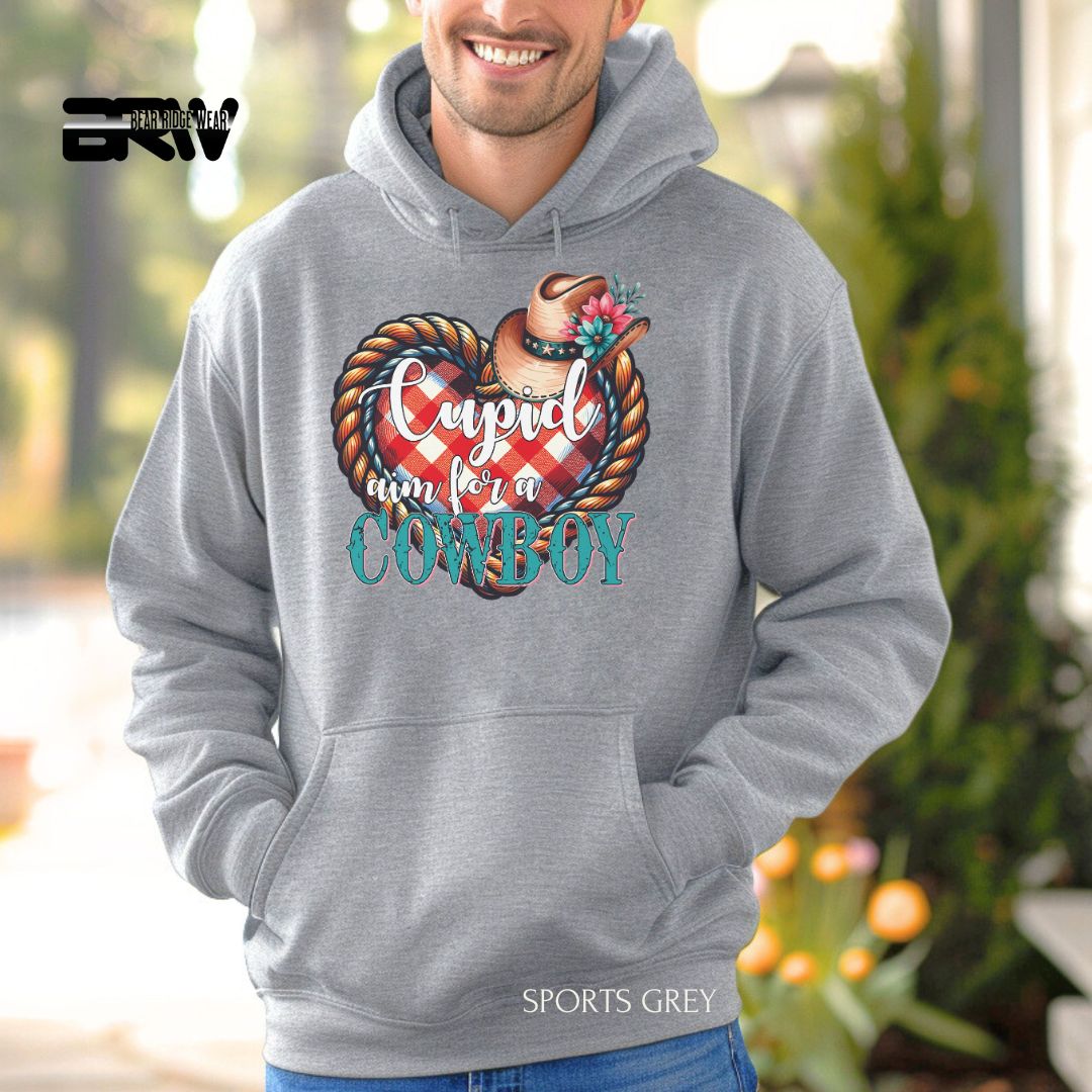 'Cupid Aim For A Cowboy' Valentine's Day Hoodies
