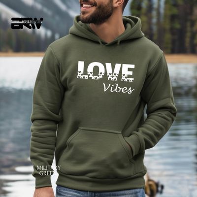'Loves Vibes-White' Valentine's Day Hoodies
