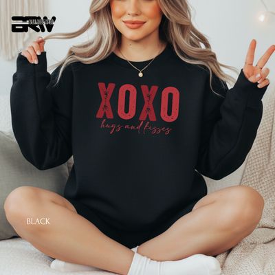 'XOXO Hugs &amp; Kisses' Valentine's Crewneck Sweatshirt