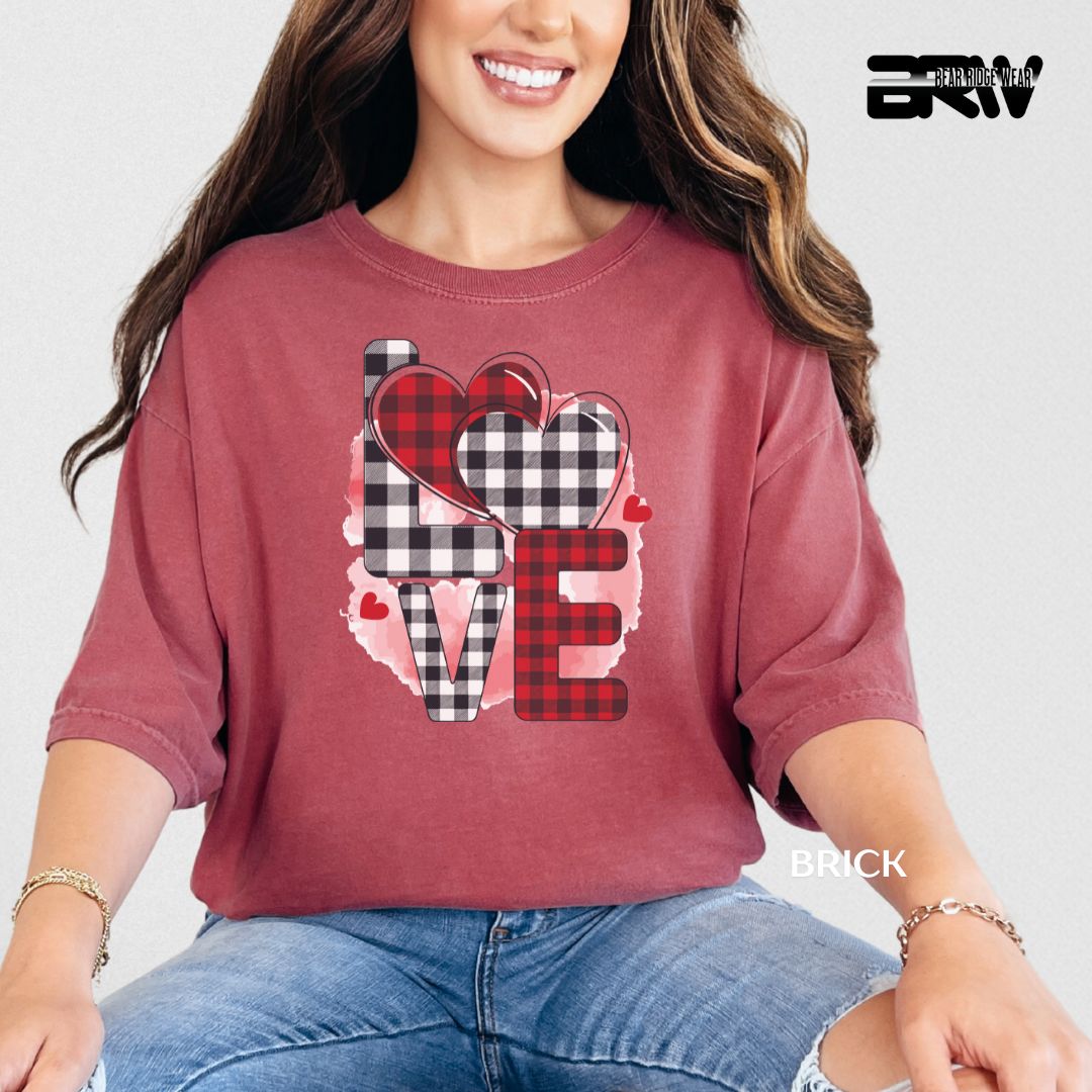 'Love-Plaid' Valentines Tee