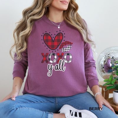 Xoxo - Y'all'  Long-sleeve Valentine's Day Tee