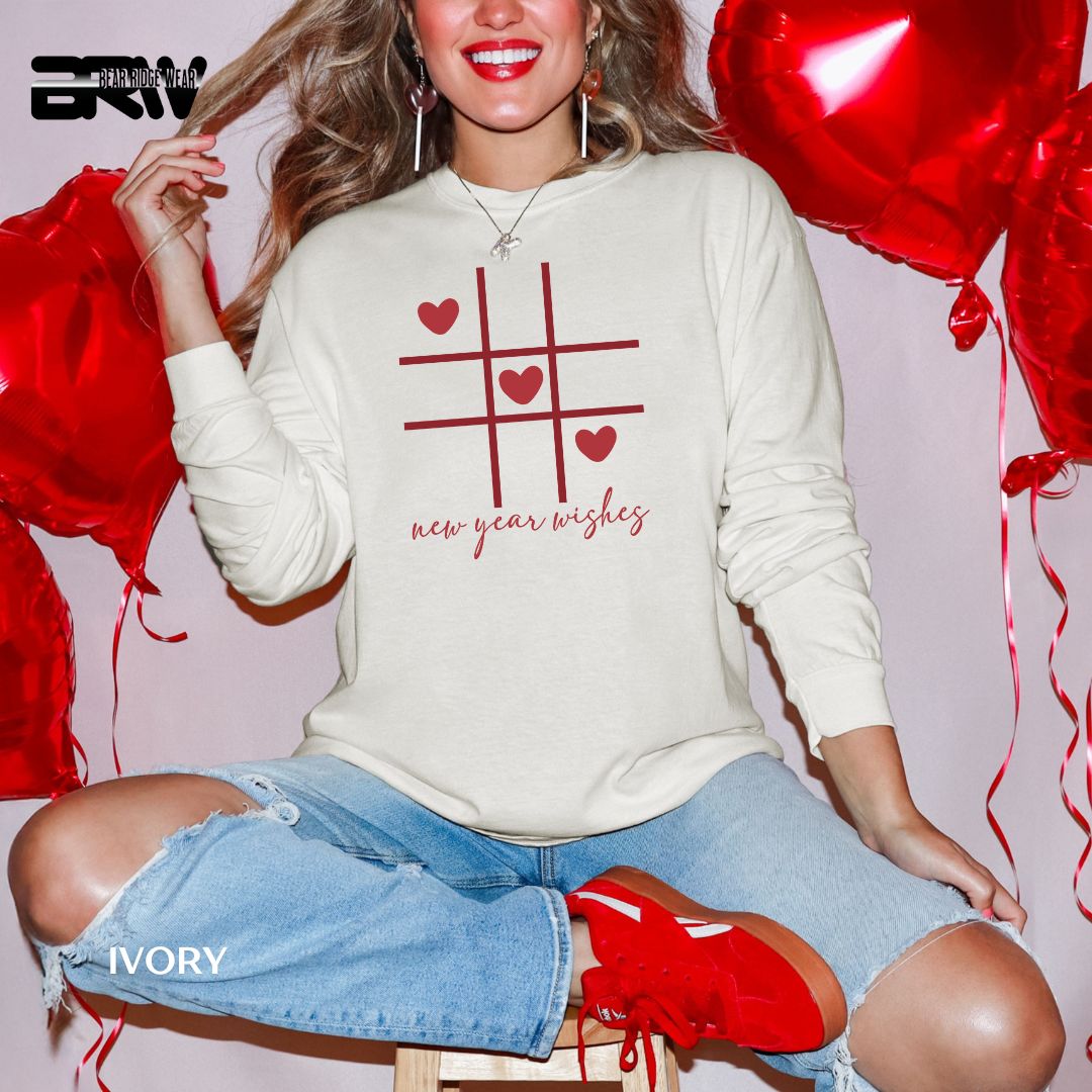 'New Year Wishes'  Long-sleeve Valentine's Day Tee
