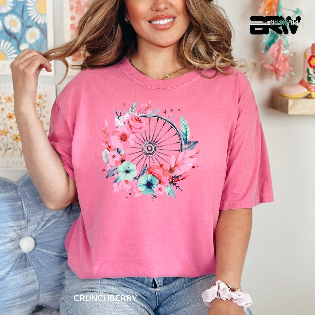 Flowers-Wagon Wheel' Spring Tee