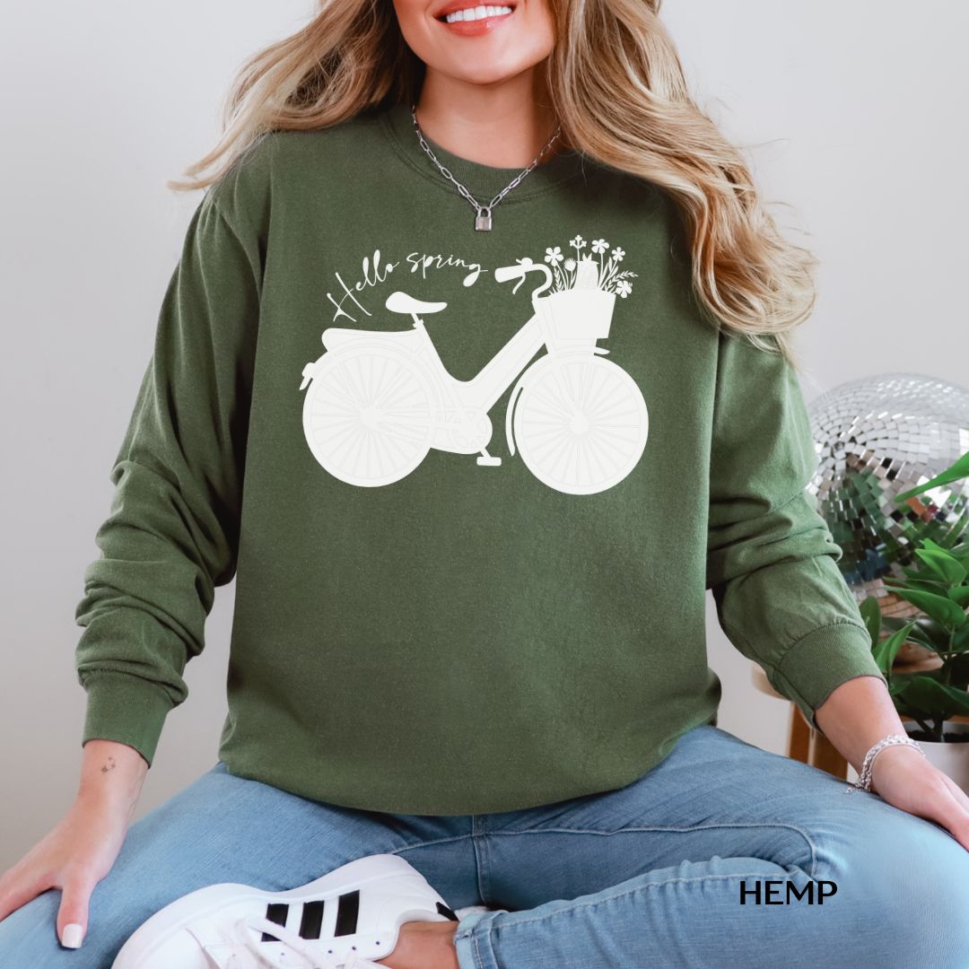 Hello Spring-Bicycle' Spring  Long-Sleeve Tee