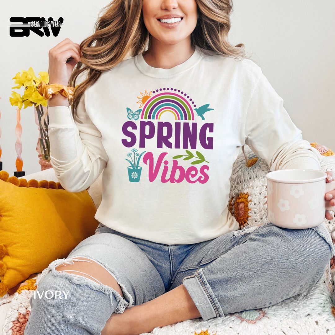 'Spring Vibes' Spring Long-Sleeve Tee
