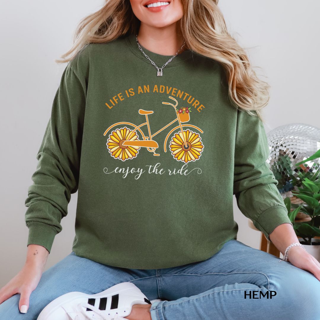 Life Is An Adventure-Bicycle' Spring  Long-Sleeve Tee