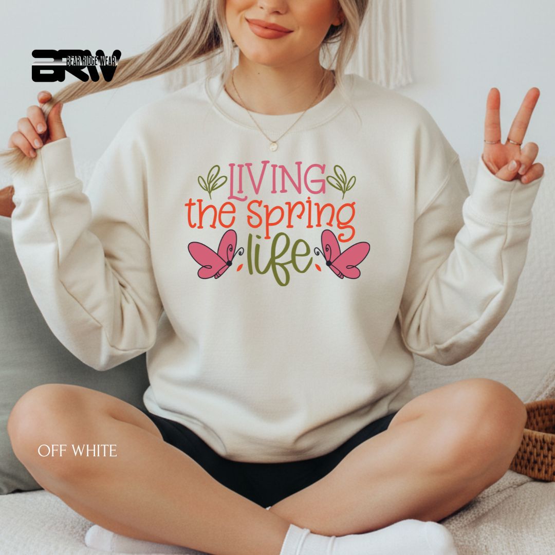 Living The Spring Life' Spring Crewneck Sweatshirt