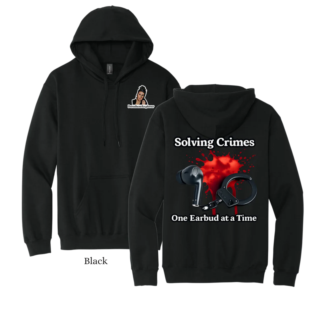 Solving Crime One Earbud at a Time, Color: Black-34, Size: S