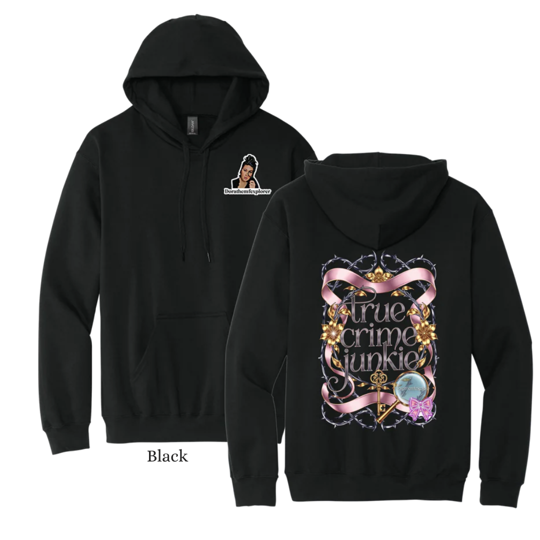 True Crime Junkie Hoodie, Color: Black, Size: S