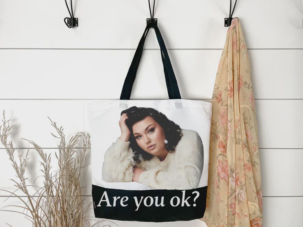 Are You Ok? Tote, Color: White
