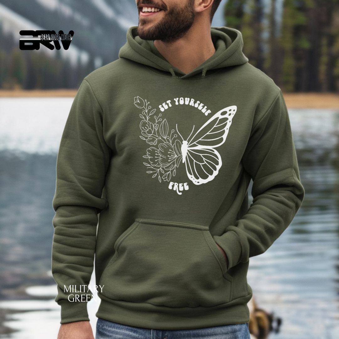 Set Yourself Free-White' Spring Hoodie