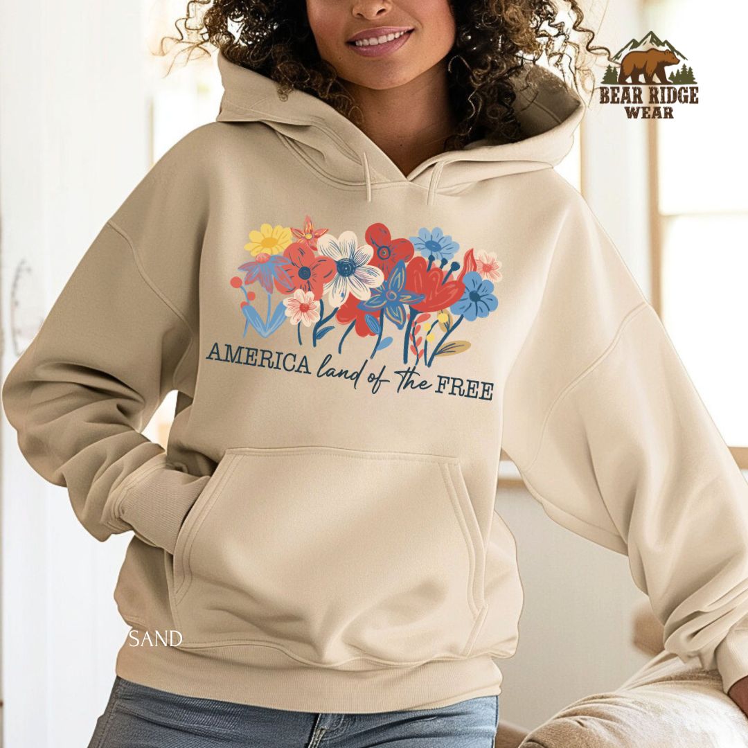 America Flowers' Patriotic Hoodie