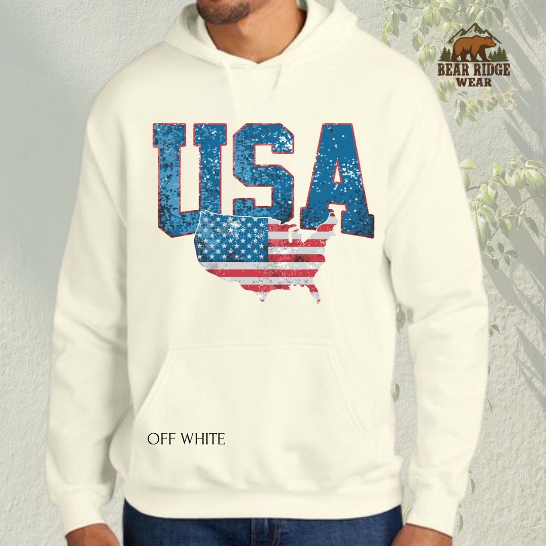 USA With Map' Patriotic Hoodie