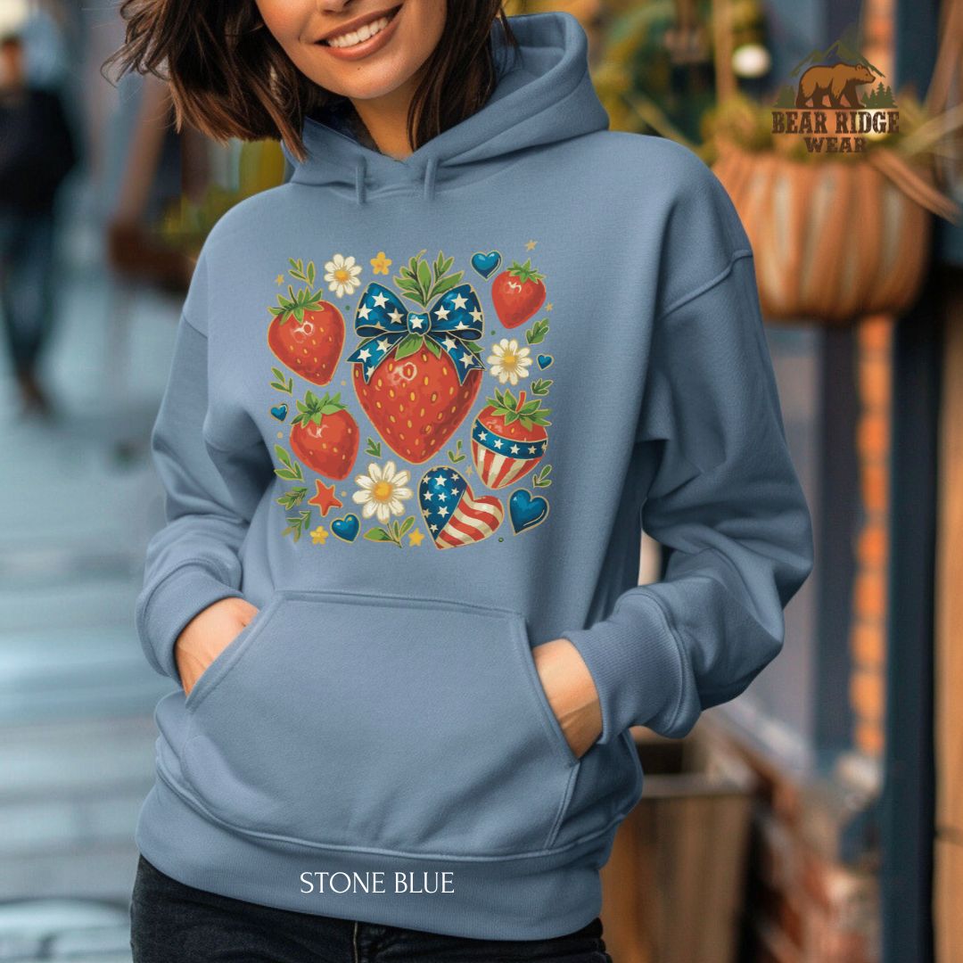 Strawberries' Patriotic Hoodie