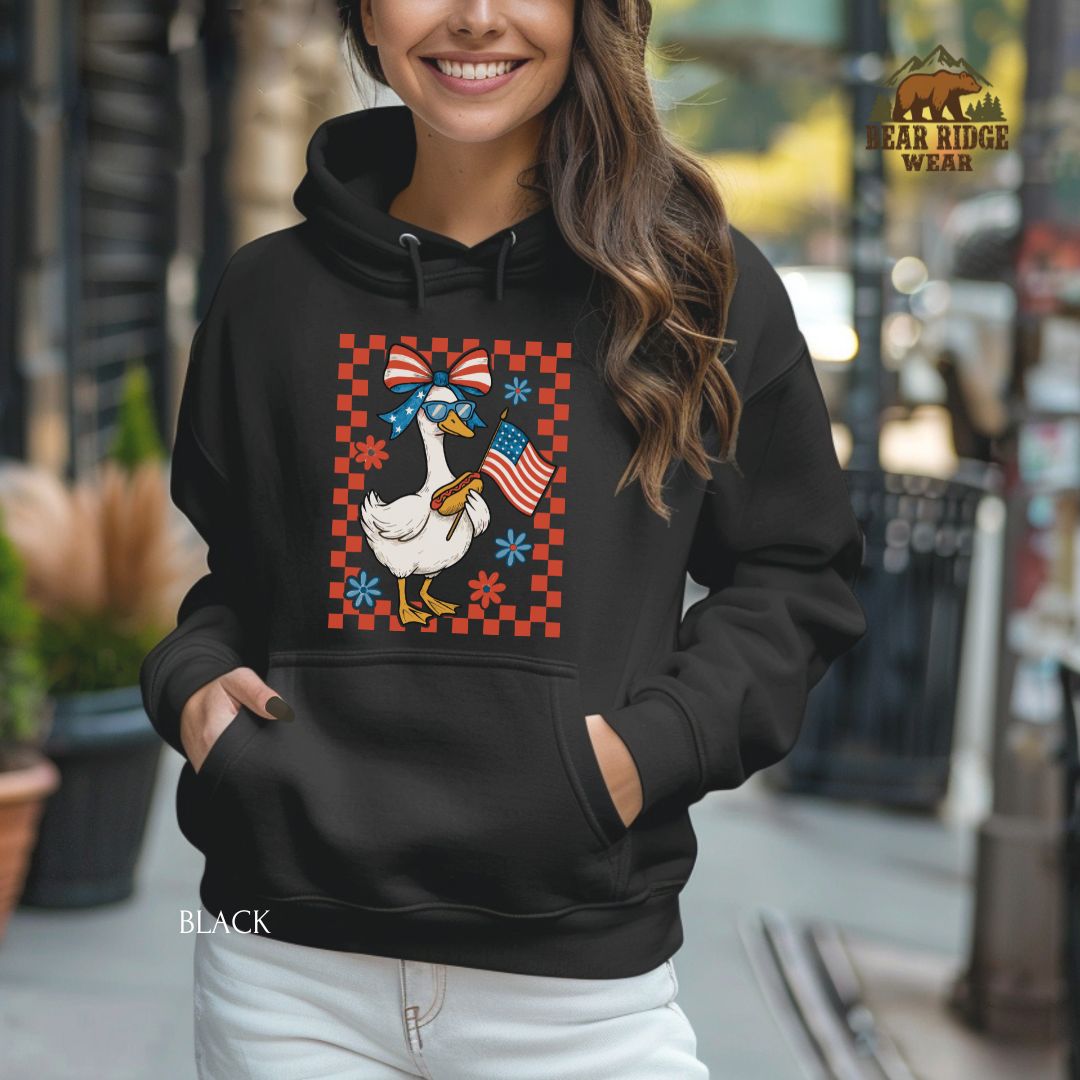 Goose Girl-Flag Hot dog' Patriotic Hoodie