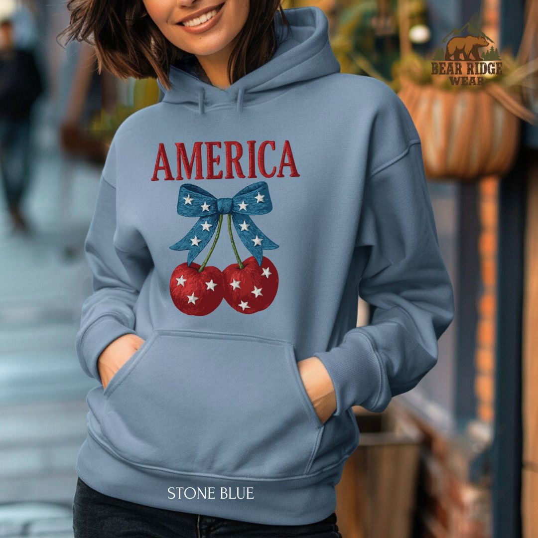 America - Cherries' Patriotic Hoodie