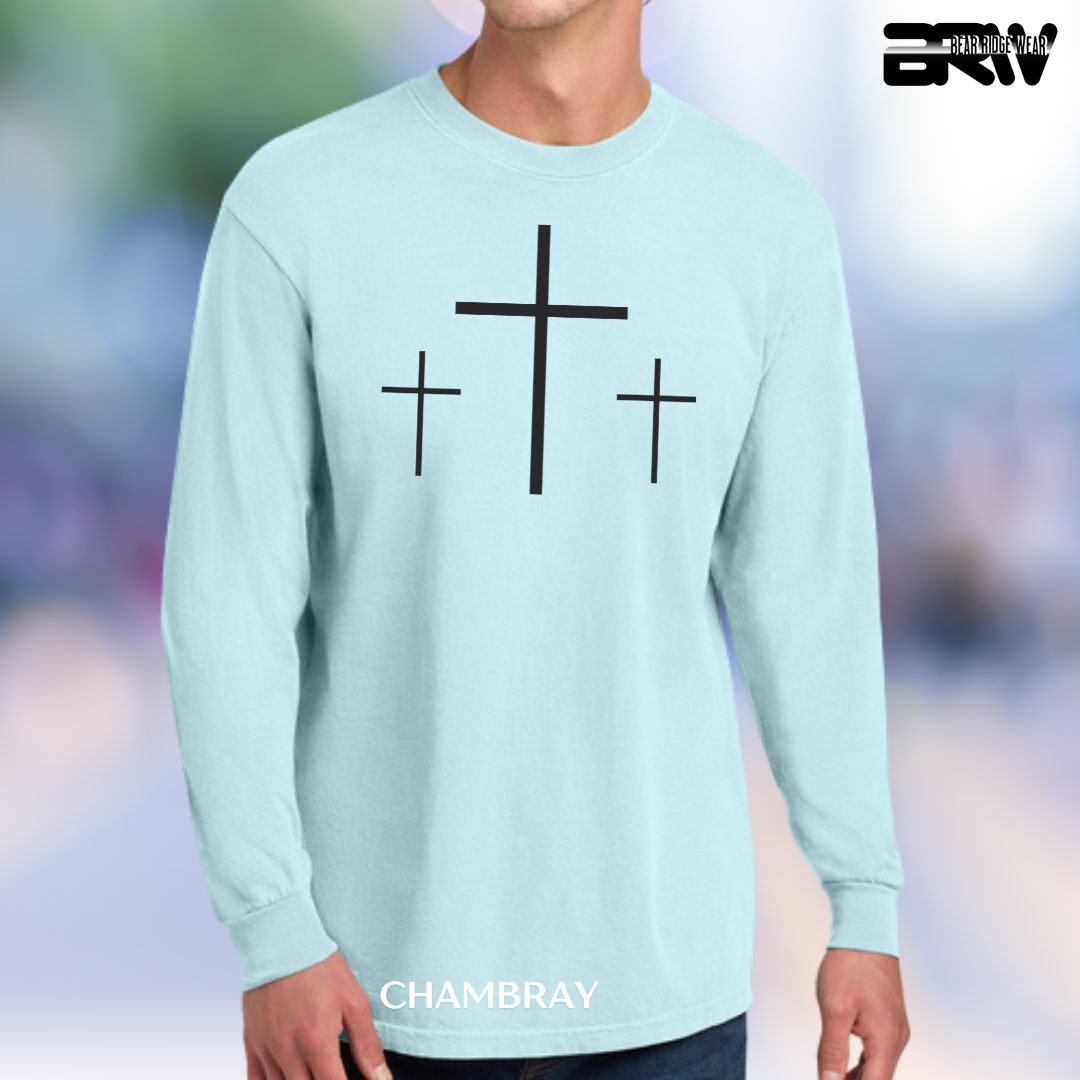 Crosses-3-Black' Faith Long-Sleeve Tee