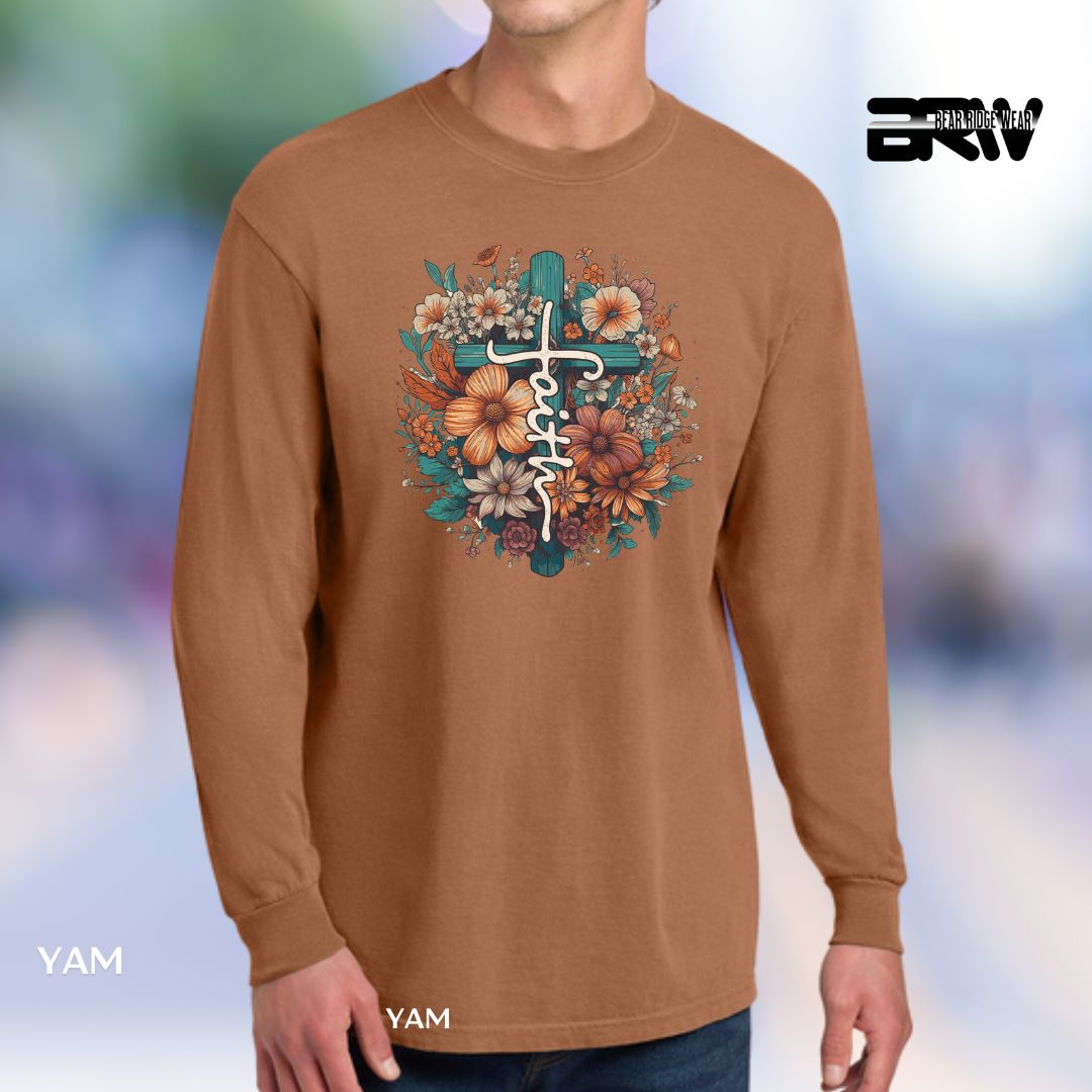 Faith-Cross' Faith Long-Sleeve Tee, Color: Yam, Size: 2XL
