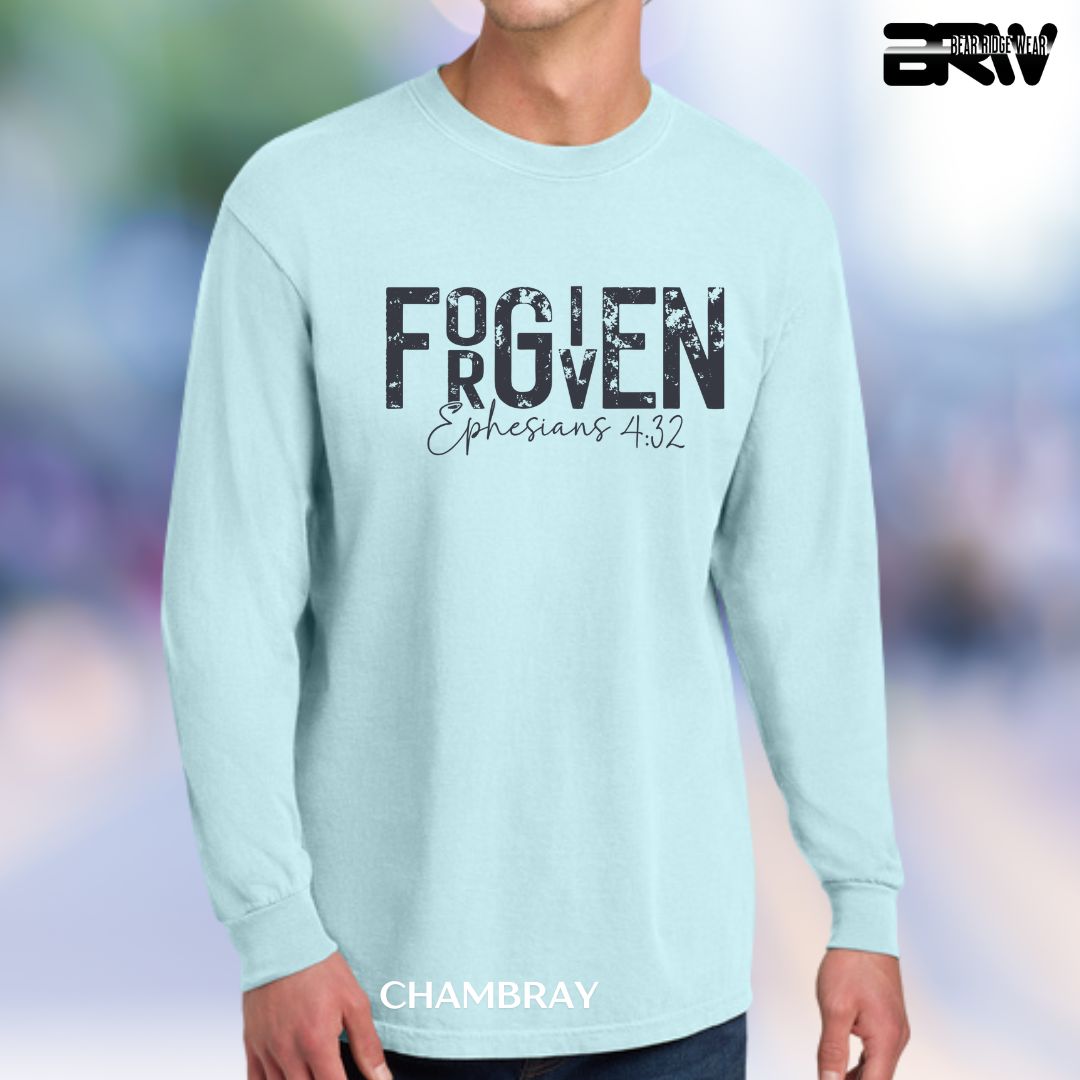 Forgiven-Black' Faith Long-Sleeve Tee
