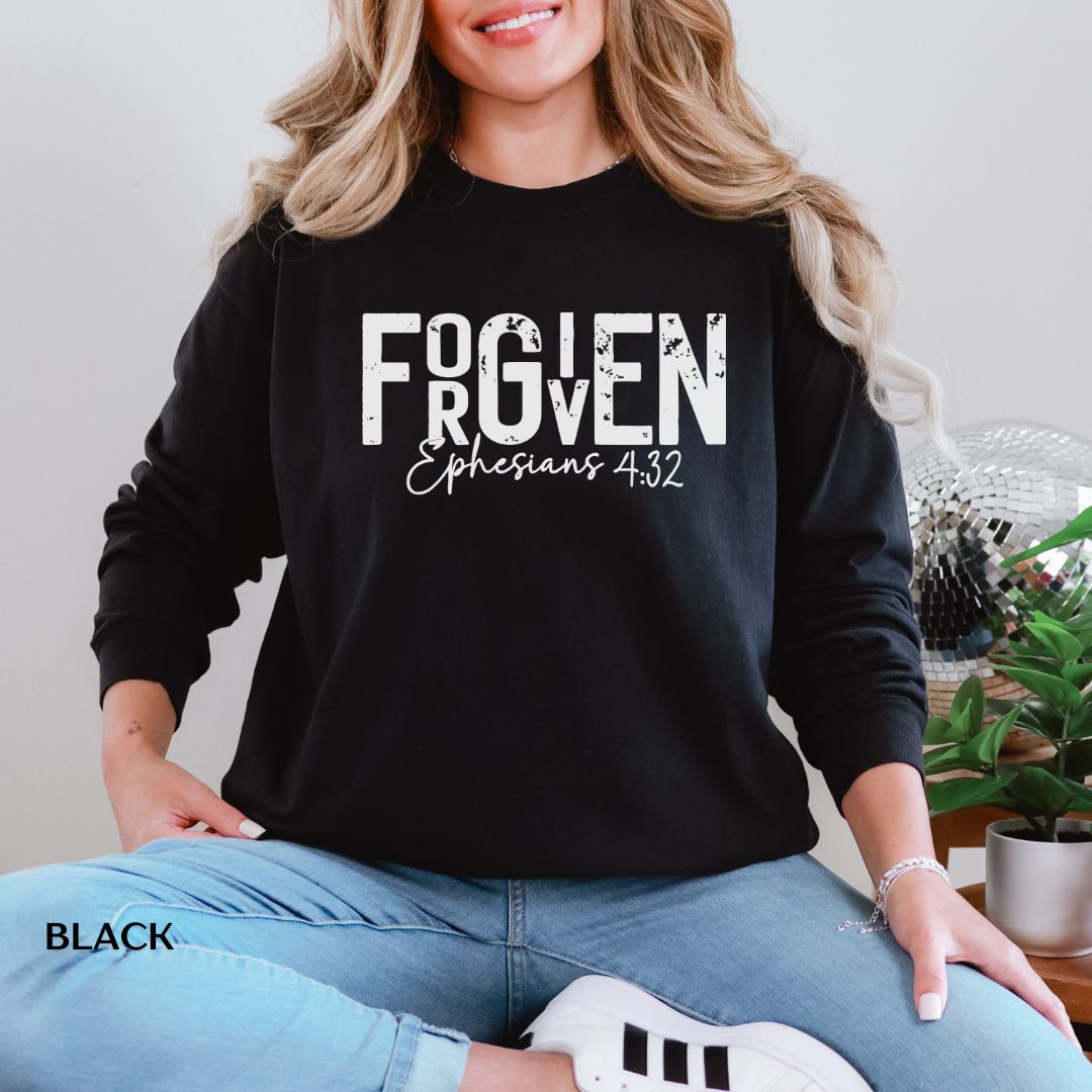 Forgiven-White' Faith Long-Sleeve Tee