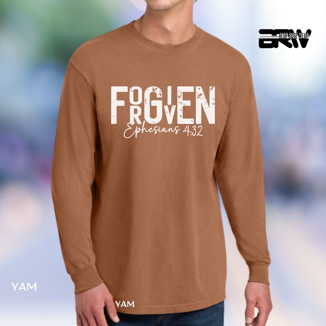 Forgiven-White' Faith Long-Sleeve Tee, Color: Yam, Size: 2XL