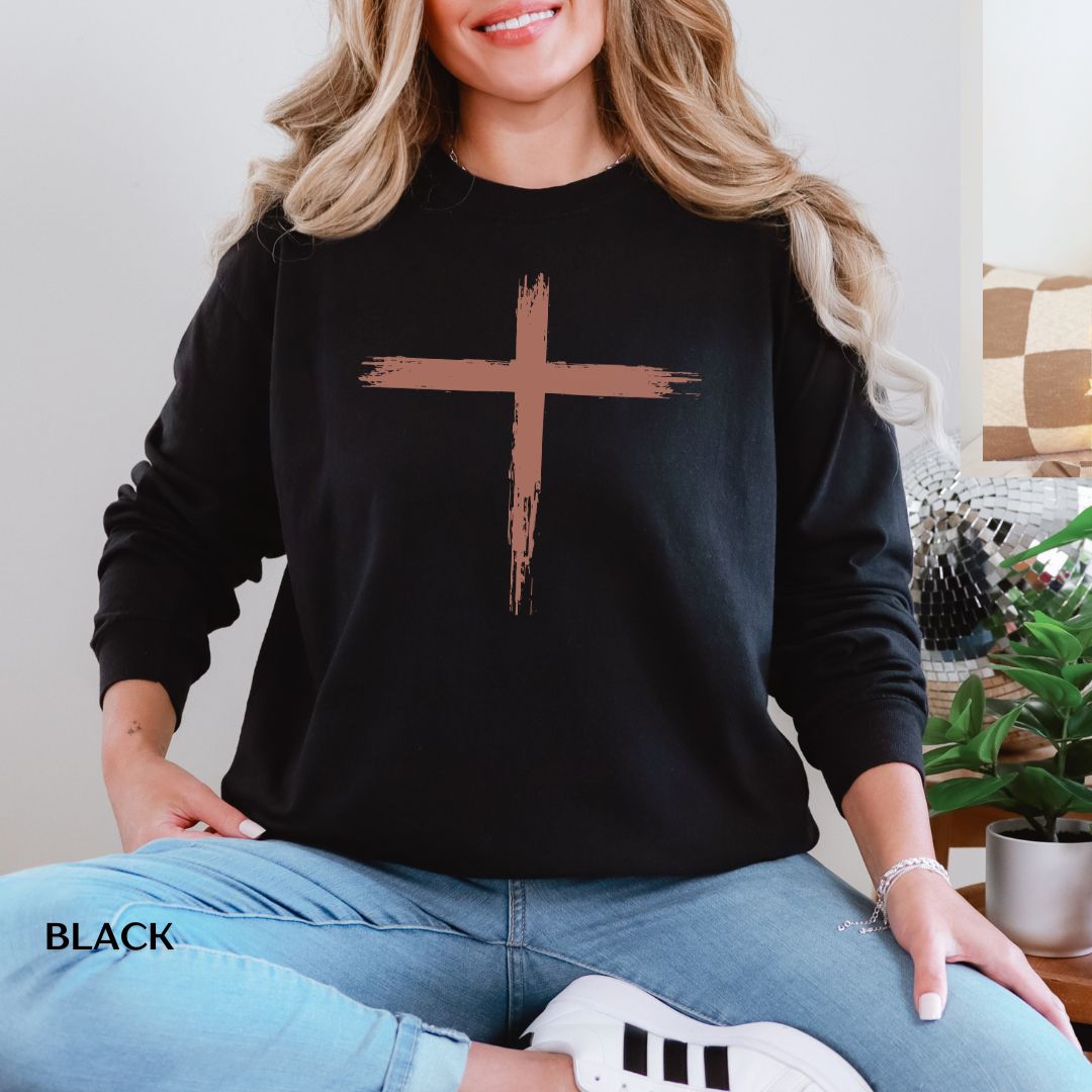 Cross-Brush Strokes' Faith Long-Sleeve Tee