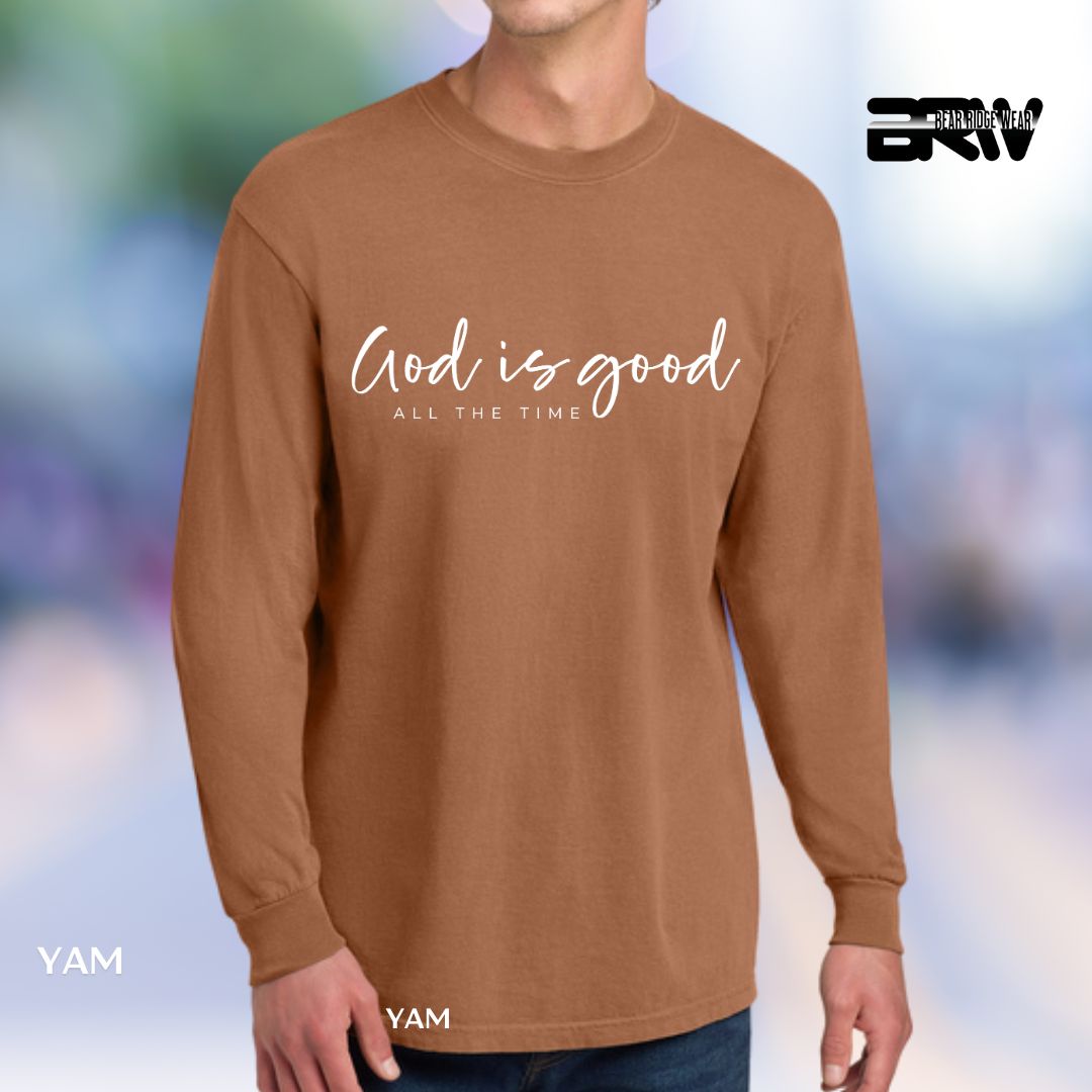 God Is Good-White' Faith Long-Sleeve Tee