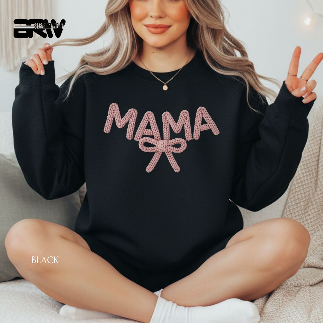 Mama-Bow-Yarn' Mother's Day Crewneck Sweatshirt