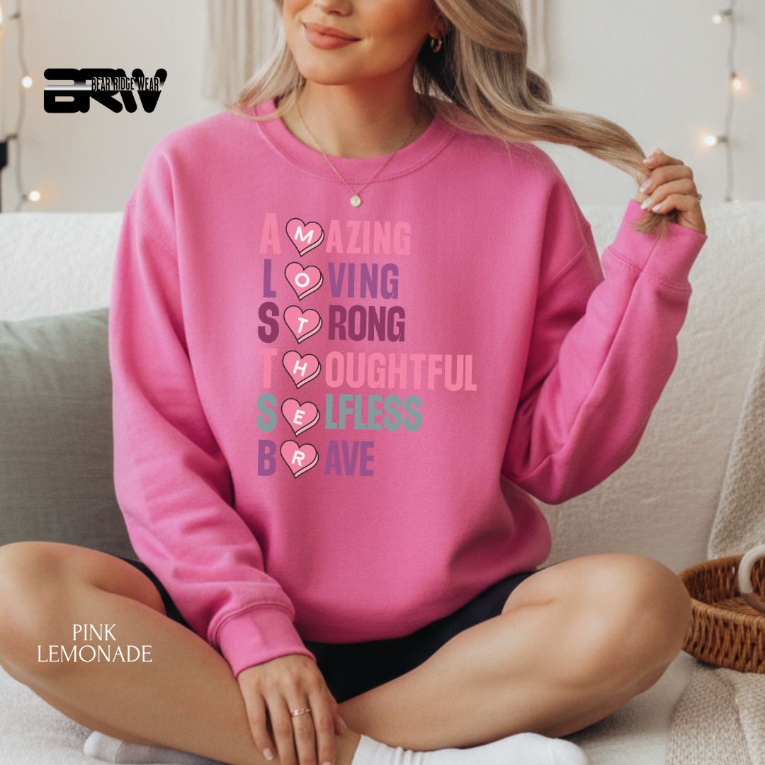 Mother-Amazing Loving-Hearts' Mother's Day Crewneck Sweatshirt