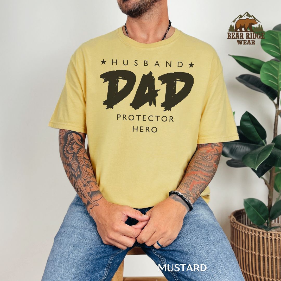 Husband Dad Protector Hero' Father's Day T-shirt