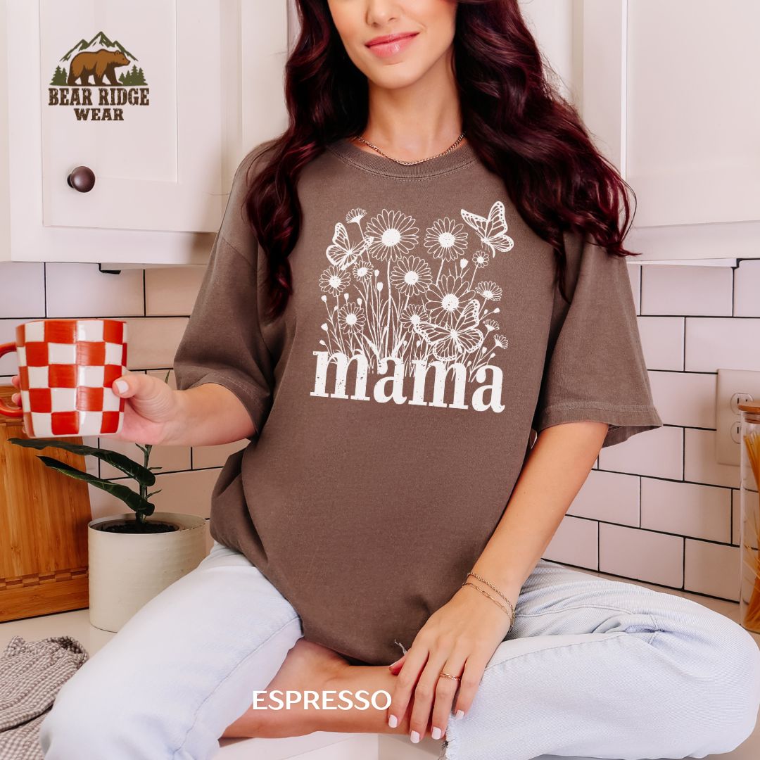 Floral Mama-White' Mother's Day T-Shirt