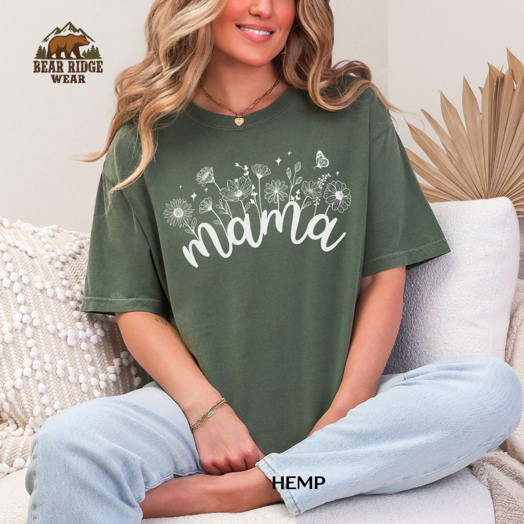 Mama Flowers-White' Mother's Day T-Shirt