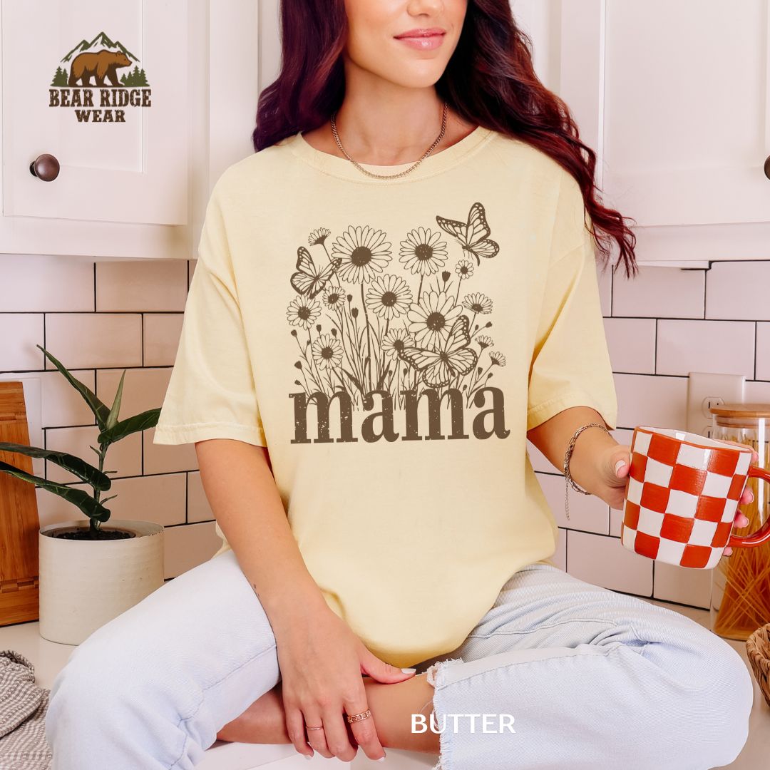 Floral Mama-Brown' Mother's Day T-Shirt