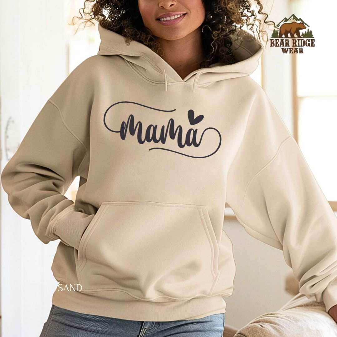 Mama-Heart-Black' Mother's Day Hoodie
