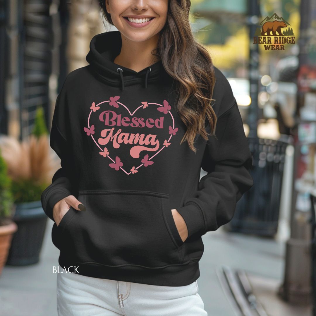 Blessed Mama-Heart' Mother's Day  Hoodie