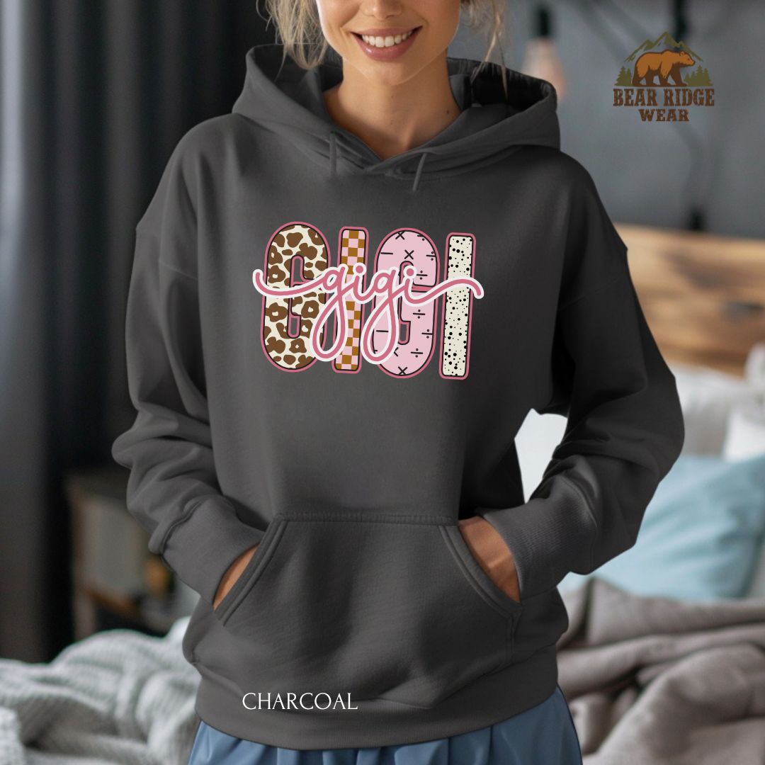 GiGi' Mother's Day Hoodie, Color: Charcoal, Size: 2XL