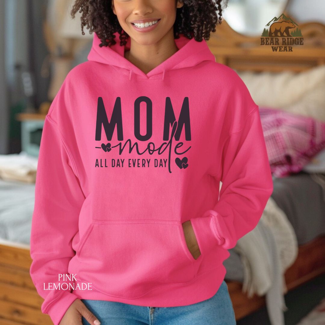 Mom Mode-Black' Mother's Day Hoodie