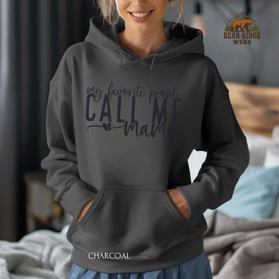 Favorite People-Mama-Black' Mother's Day Hoodie, Color: Charcoal, Size: 2XL