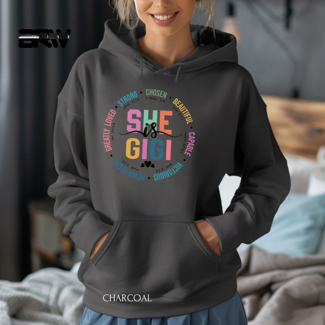 She is GiGi' Mother's Day Hoodie, Color: Charcoal, Size: 2XL