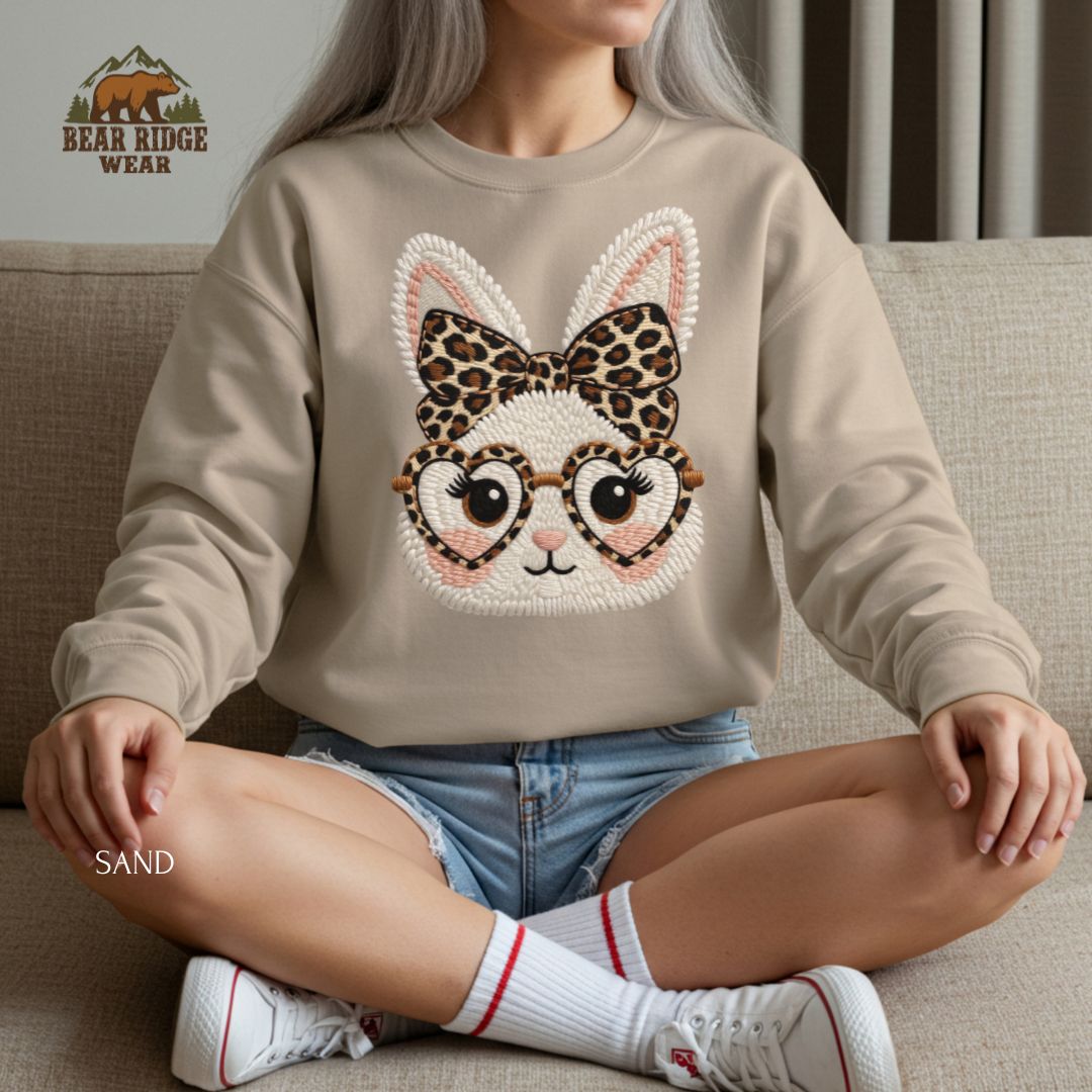 'Leopard Bunny' Spring Crewneck Sweatshirt