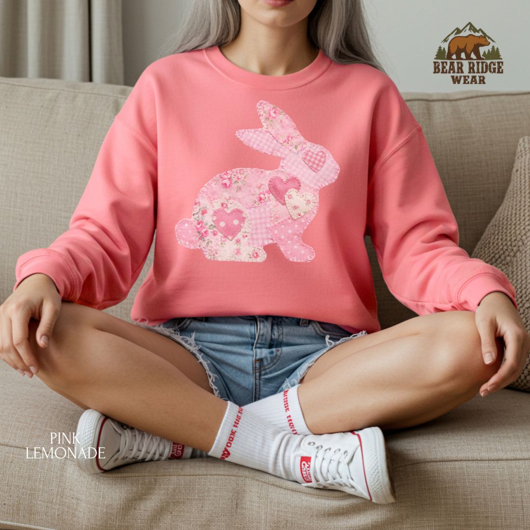 'Patchwork Rabbit' Spring Crewneck Sweatshirt