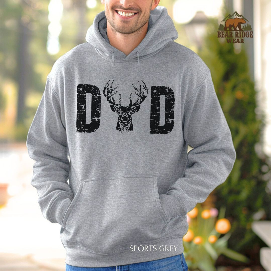 Dad Deer' Father's Day Hoodie, Color: Sport-Grey, Size: 2XL