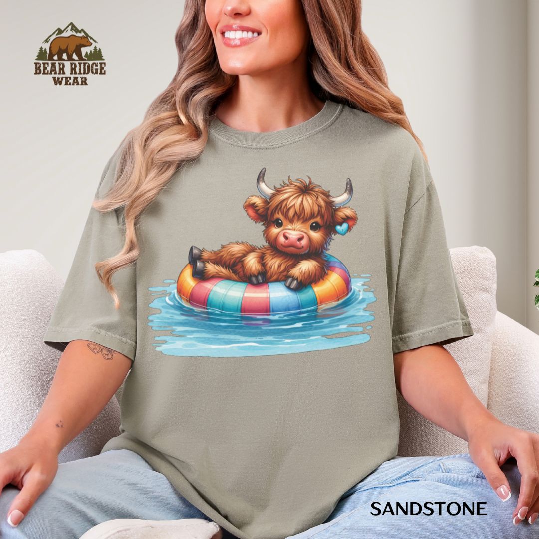 Highland Cow-Float' Summer T-shirt