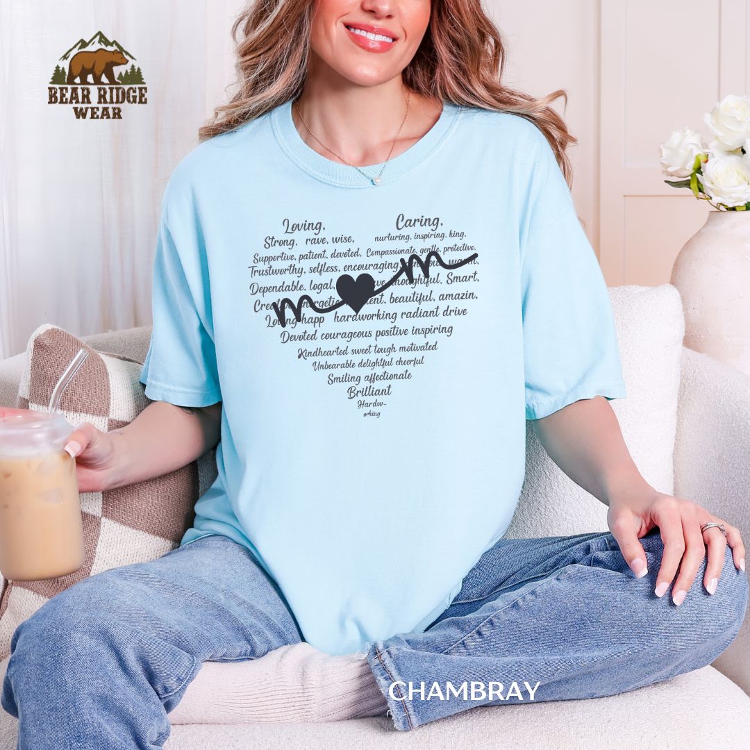 Momo-Hear-Black &amp; Gray' Mother's Day T-Shirt