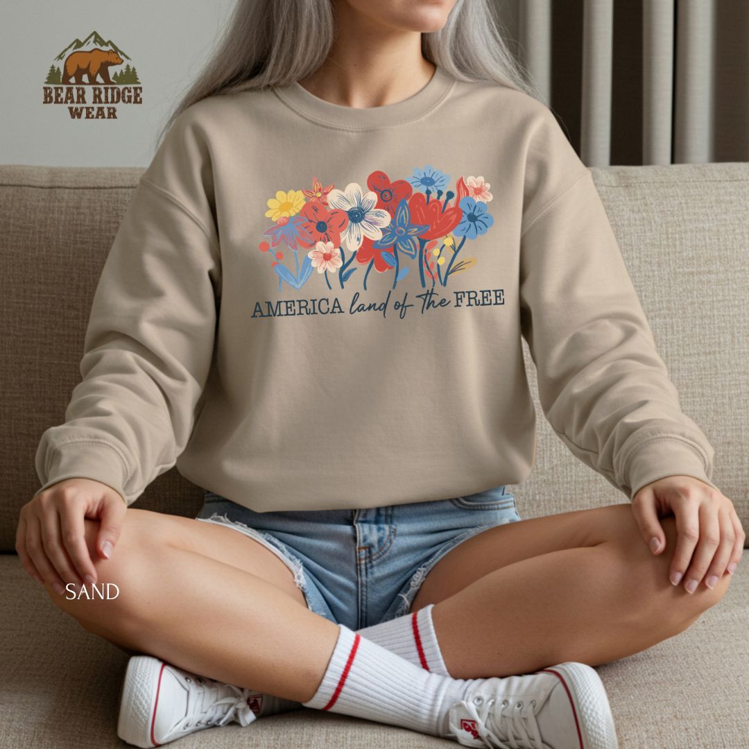 America Flowers' Patriotic Crewneck Sweatshirt